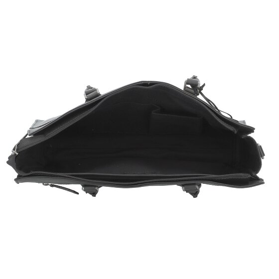 Greenburry Pure Black Shoulder Bag Leather 40 cm Laptop compartment