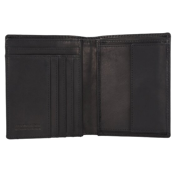 Greenburry Pure Black Wallet RFID protection Leather 10.5 cm