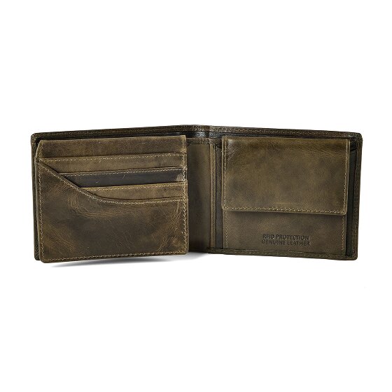 Greenburry Newport Wallet RFID protection Genuine Leather 12 cm