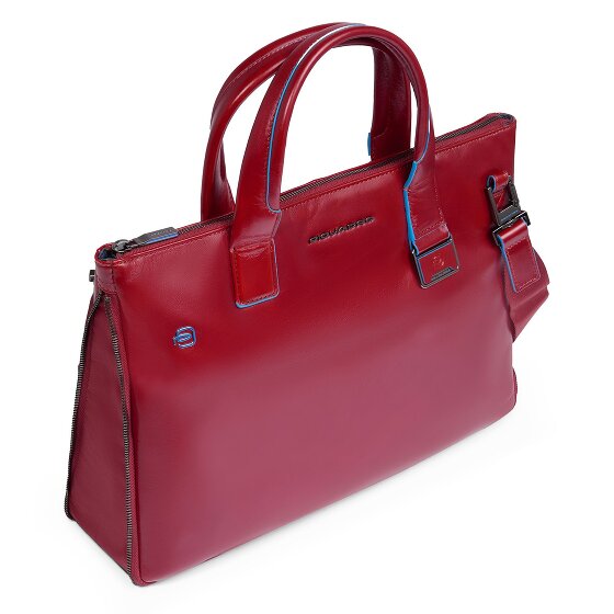 Piquadro Blue Square Shopper Bag Leather 38 cm Laptop compartment with expansion pleat