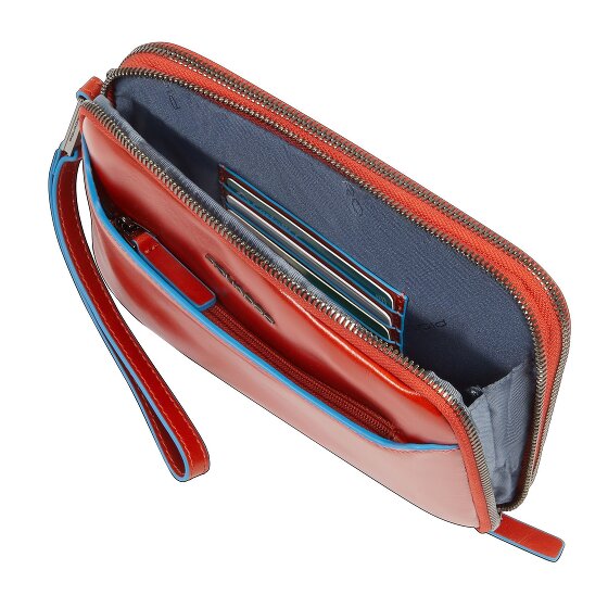 Piquadro Blue Square Clutch purse Genuine Leather 21 cm