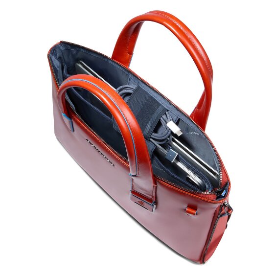 Piquadro Blue Square Shopper Bag Leather 38 cm Laptop compartment with expansion pleat