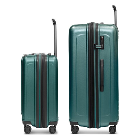 Redolz Essentials 14 4-wheel suitcase set 2 pcs. laptop compartment with expansion fold