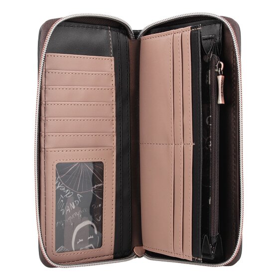 Anekke Shoen Black Wallet RFID protection 21 cm