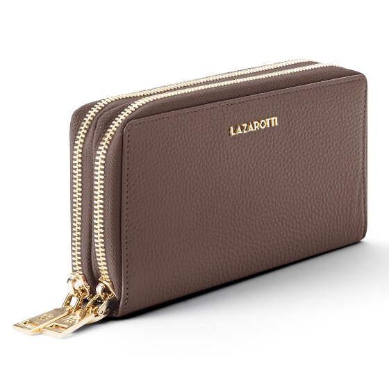 Lazarotti Bologna Leather XL Double Zip-Around Wallet RFID Leather 20 cm