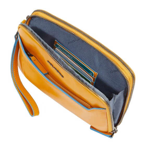 Piquadro Blue Square Clutch purse Genuine Leather 21 cm