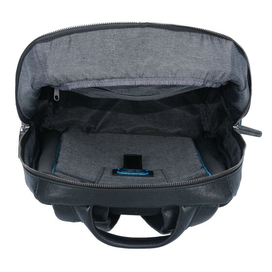 Piquadro Black Square backpack leather 39 cm laptop compartment