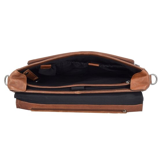 Plevier 400 series briefcase leather 40 cm laptop compartment