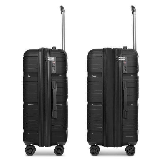 d&n Travel Line 4300-Plus 4 wheels Suitcase set 3-piece with expansion pleat