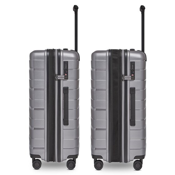 Bergpfeil Travel 4-wheel suitcase set, 3-piece, with stretch fold