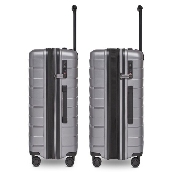 Bergpfeil Travel 4-wheel suitcase set, 3-piece, with stretch fold