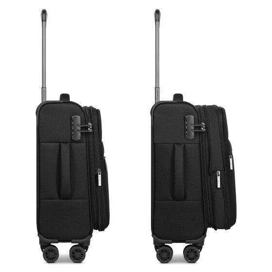 Bugatti Valencia Soft 4 wheels Cabin trolley S 55 cm with expansion pleat