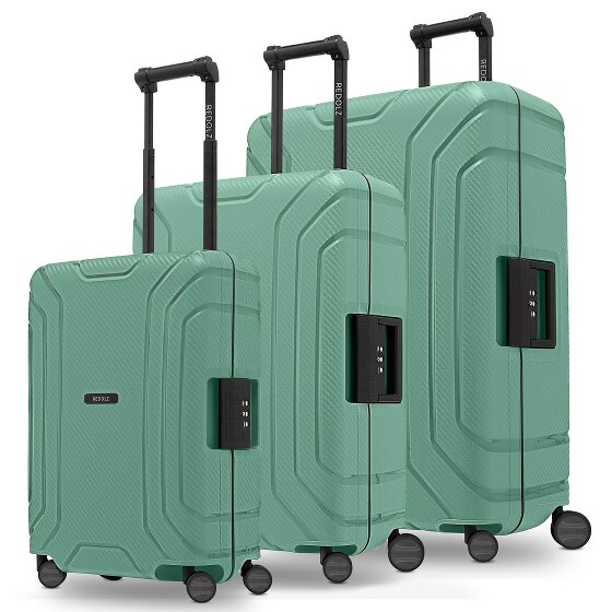 Redolz Essentials 15 4-wheel suitcase set 3-piece with three-point closure