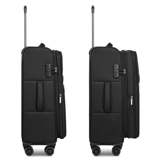 Bugatti Valencia Soft 4 wheels Suitcase set 3-piece with expansion pleat