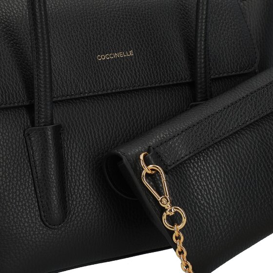 Coccinelle Double Beat Shoulder Bag Genuine Leather 31 cm