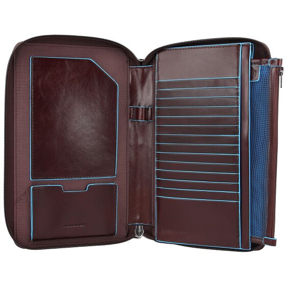 Piquadro Blue Square travel passport case leather 14 cm