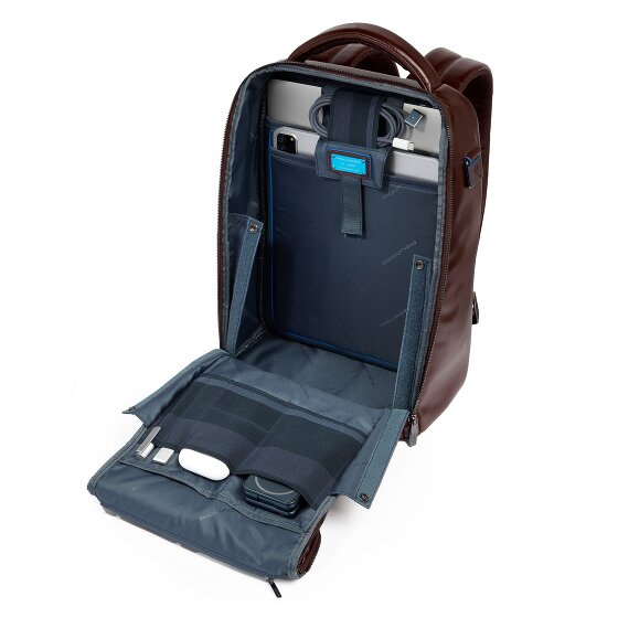 Piquadro Blue Square Daypack Leather 29 cm Laptop compartment