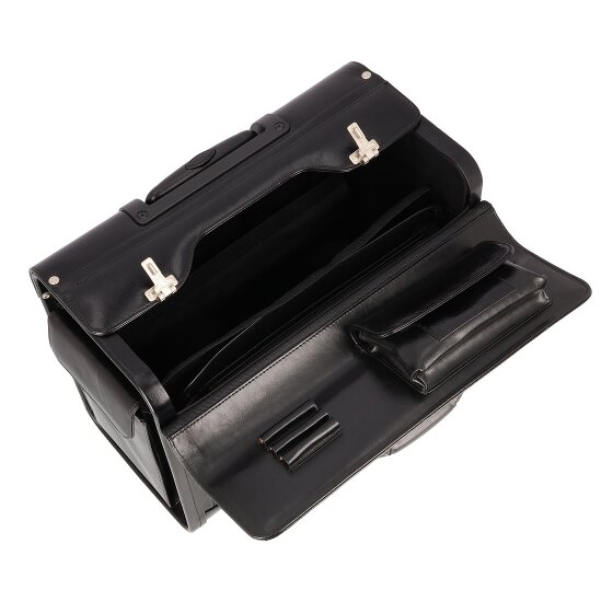 Dermata 2 wheels Pilot trolley Leather 39 cm Laptop compartment