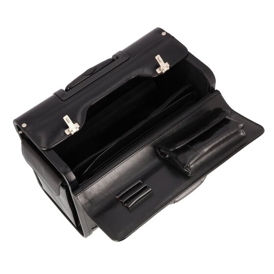 Dermata 2 wheels Pilot trolley Genuine Leather 39 cm Laptop compartment