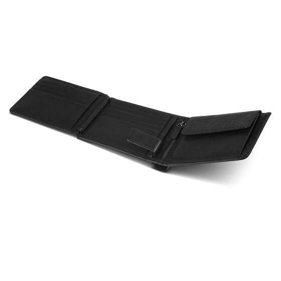 Police Wallet RFID leather 12 cm fold-out with zipper compartment