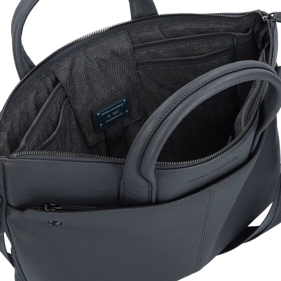 Piquadro Black Square briefcase leather 42 cm laptop compartment