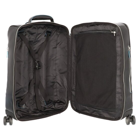 Piquadro Blue Square 4 Roll Cabin Trolley Leather 55 cm Laptop compartment