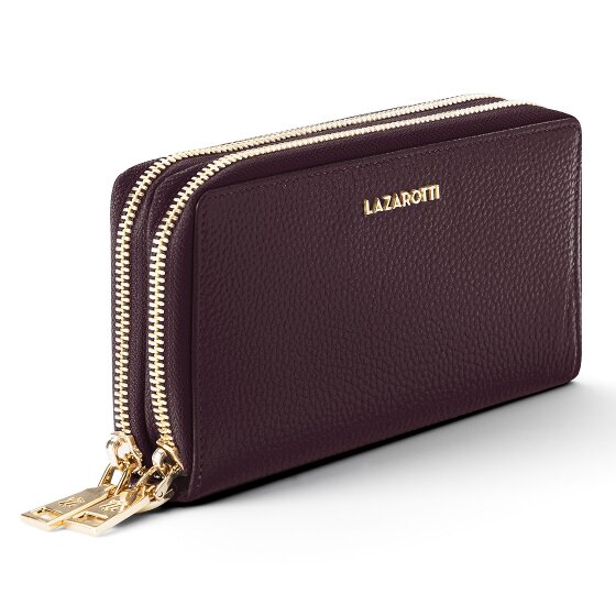 Lazarotti Bologna Leather XL Double Zip-Around Wallet RFID Leather 20 cm