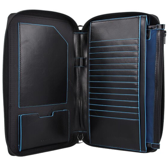 Piquadro Blue Square travel passport case leather 14 cm