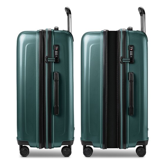 Redolz Essentials14 4-wheel suitcase set Beautycase 4 pce with expansion fold laptop compartment