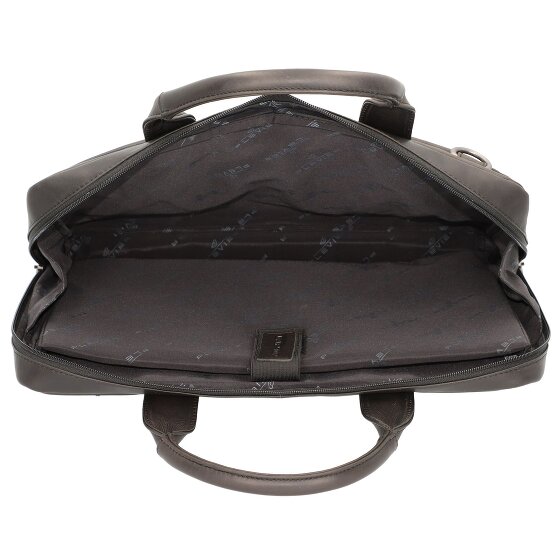 Plevier Navigator briefcase leather 40 cm laptop compartment