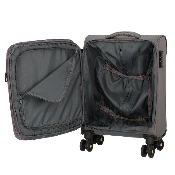 d&n Travel Line 9704 4 wheels Cabin trolley S 55 cm with expansion pleat