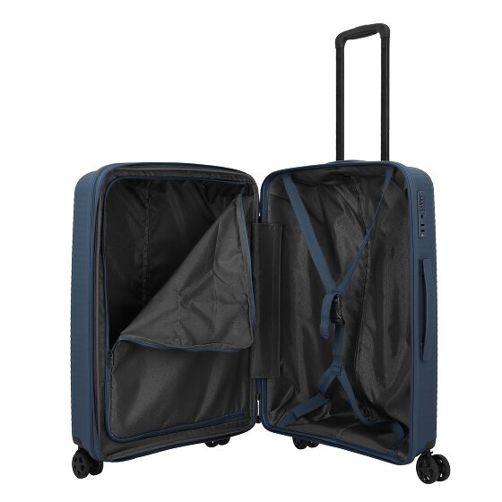 Travelite Air Stripe 4 wheels Trolley M 66 cm with expansion pleat