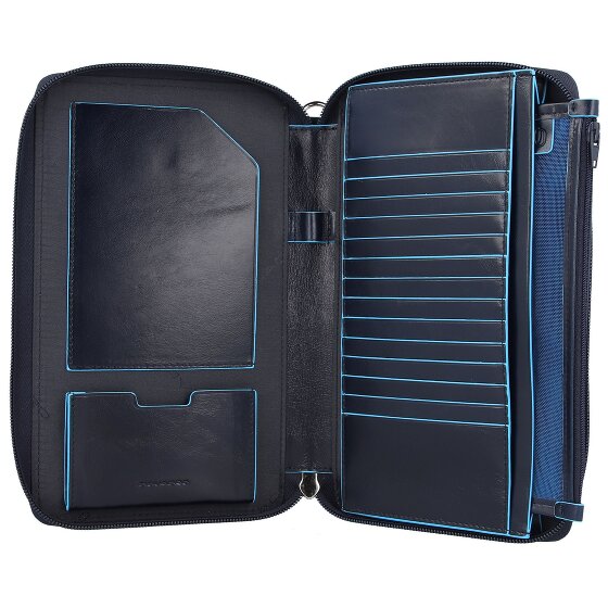 Piquadro Blue Square travel passport case leather 14 cm