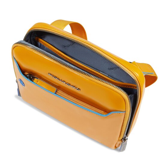 Piquadro Blue Square Shoulder bag Leather 21 cm