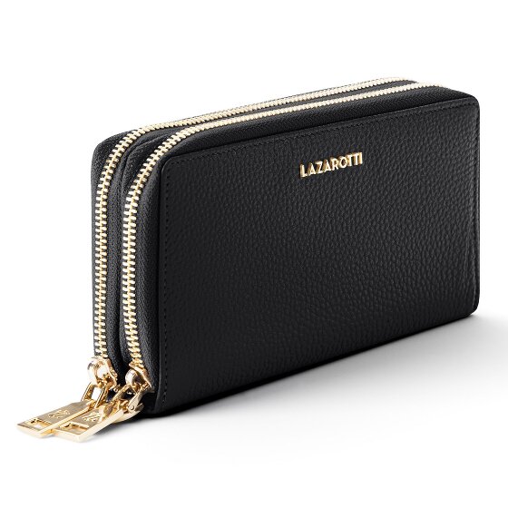 Lazarotti Bologna Leather XL Double Zip-Around Wallet, RFID-Protected, 20 cm