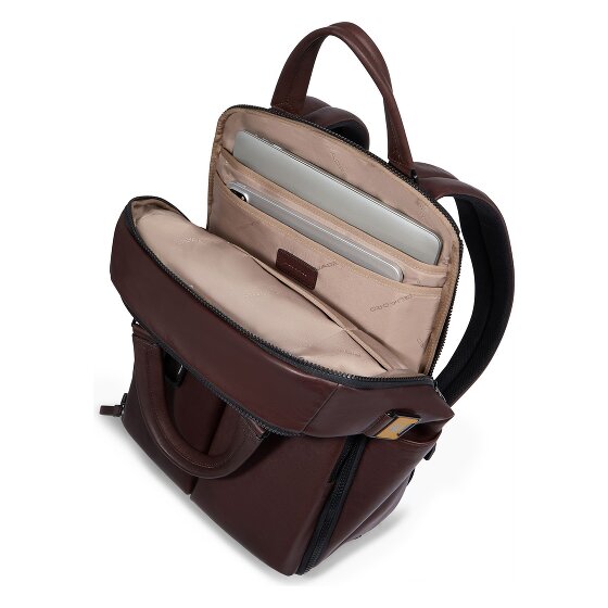 Piquadro Harper travel backpack leather 42 cm laptop compartment