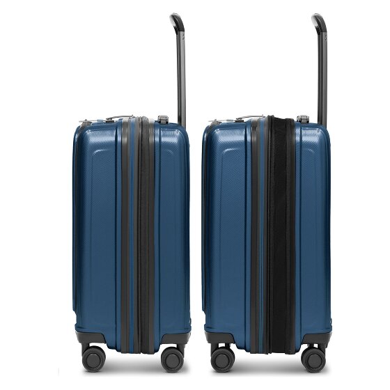 Redolz Essentials14 4-wheel suitcase set Beautycase 4 pce with expansion fold laptop compartment
