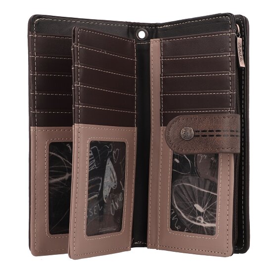Anekke Shoen Brown Wallet RFID protection 19 cm