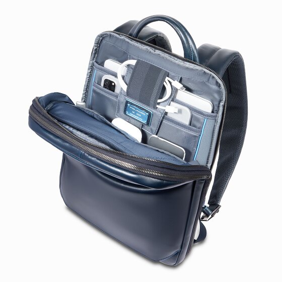 Piquadro Blue Square Daypack RFID protection Leather 37 cm Laptop compartment