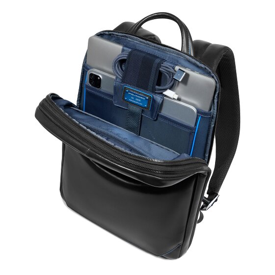 Piquadro Blue Square Daypack RFID protection Leather 37 cm Laptop compartment