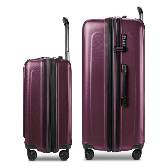 Redolz Essentials 14 4-wheel suitcase set 2 pcs. laptop compartment with expansion fold