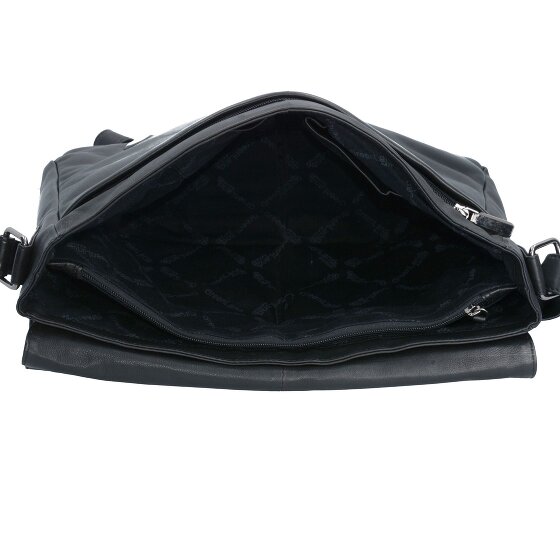 Greenland Nature Black Nappa Messenger Leather 38 cm