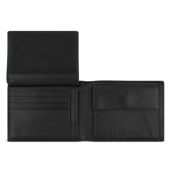Bugatti Black Magic Wallet RFID protection Leather 12 cm