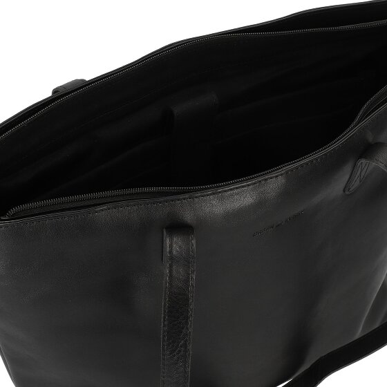 Greenburry Pure Black Shopper Bag Leather 35 cm Laptop compartment