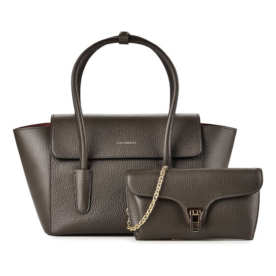 Coccinelle Double Beat Shoulder Bag Genuine Leather 31 cm