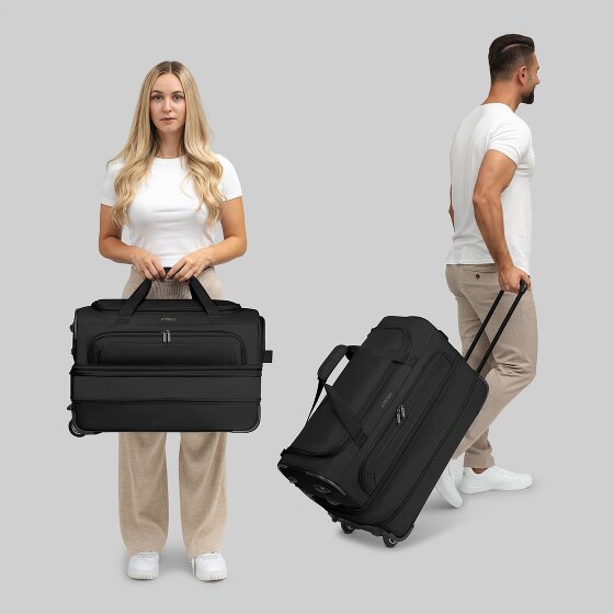 Redolz Duffle Essentials 2-wheel travel bag set 2 pcs M+L with stretch fold