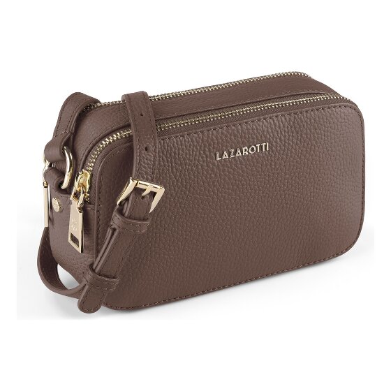 Lazarotti Bologna Leather Shoulder Bag Camera Bag Leather Double-Zip 18 cm