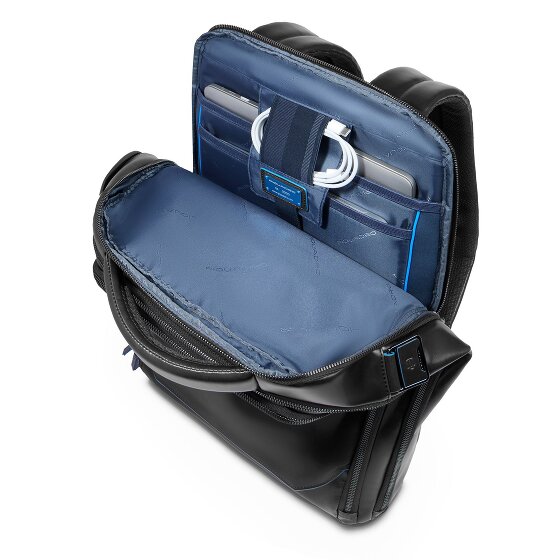 Piquadro Blue Square Daypack Leather 42 cm Laptop compartment