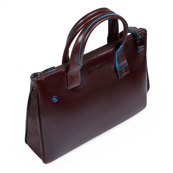 Piquadro Blue Square Shopper Bag Leather 38 cm Laptop compartment with expansion pleat