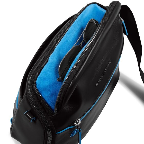 Piquadro Blue Square Shoulder bag Leather 27 cm